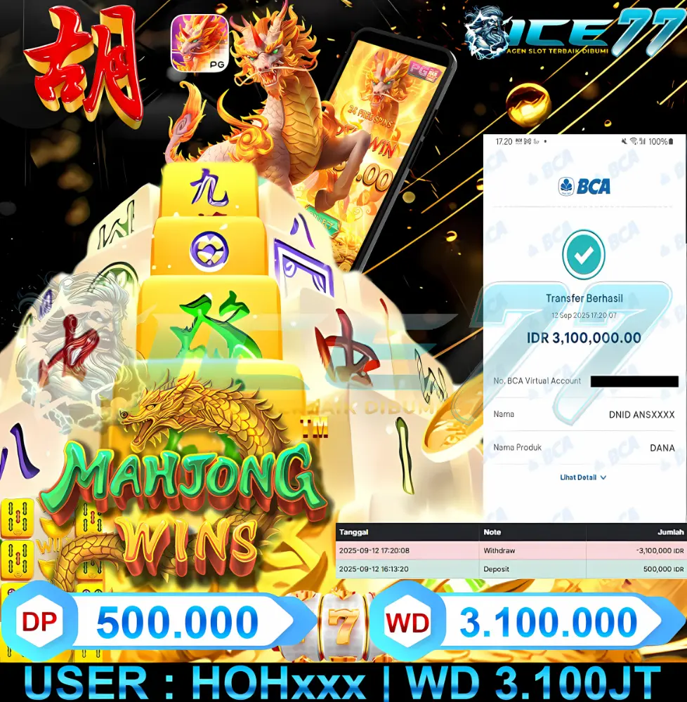 ICE77 JACKPOT RTP SLOT GACOR Rp.3.300.000.,- LUNAS