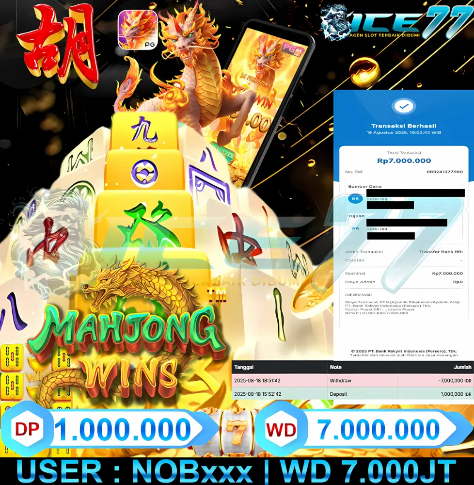 ICE77 JACKPOT RTP SLOT GACOR Rp.3.300.000.,- LUNAS